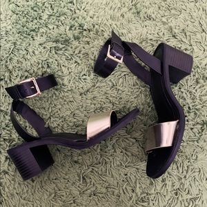 Zara Trafaluc Black Ankle Belt Sandals - Heels